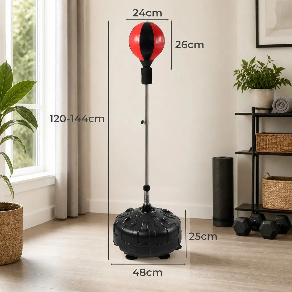 Speed Ball Punching Bag Adjustable Height Training Reflexes Fitness Home Gym