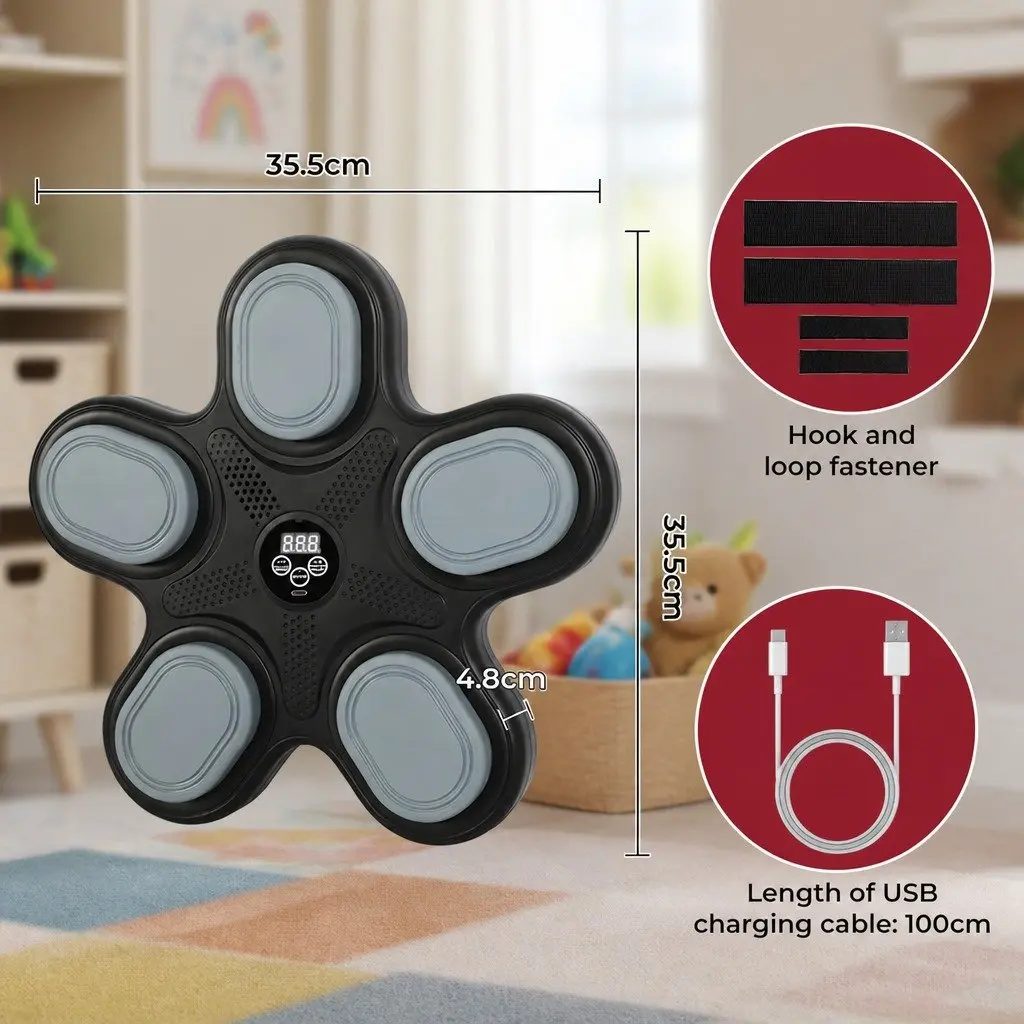 Kids Music Boxing Machine with 10 Speeds 9 Modes Smart Display Bluetooth