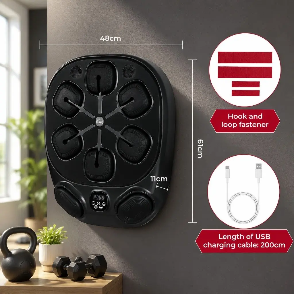Smart Music Boxing Machine Wall Mount Home Gym Training Workout 10 Speed 9 Modes