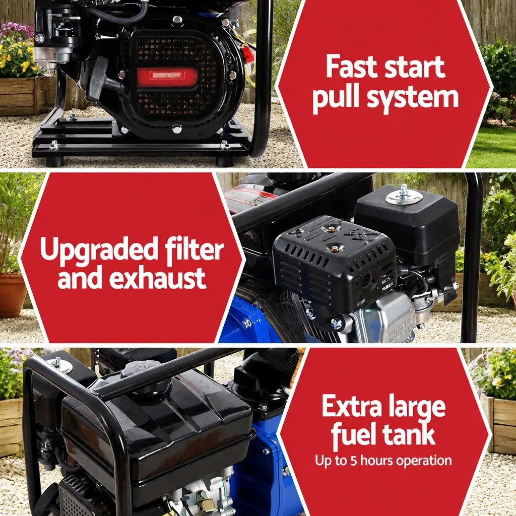 3 Inch Petrol Water Pump for Farm and Garden 7HP 210cc 4 Stroke High Flow Irrigation Transfer Pump