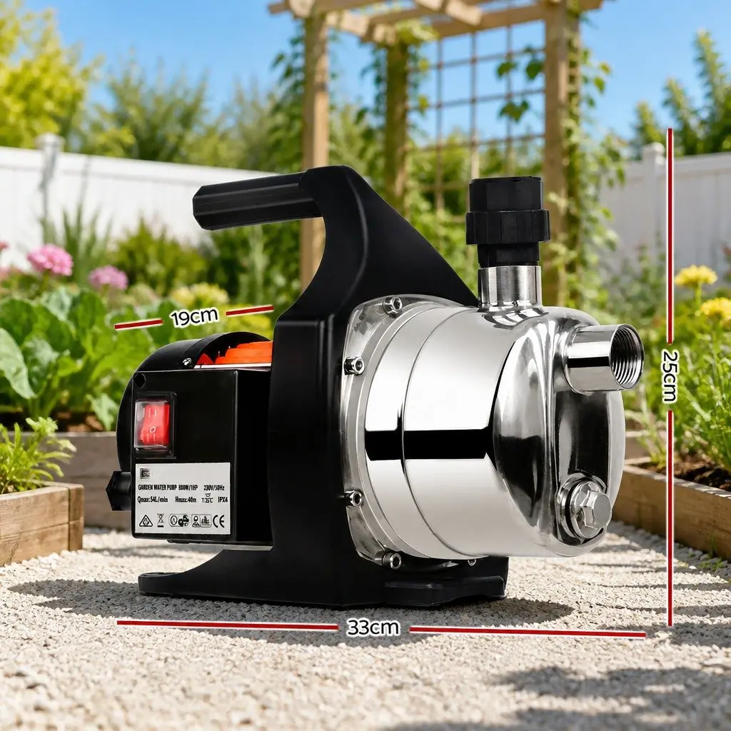Stainless Steel Garden Water Pump for Irrigation 800W Max 54L/min