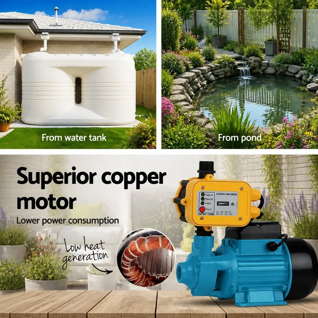 Irrigation Pump Garden Use 750W Automatic Pressure Controller Yellow