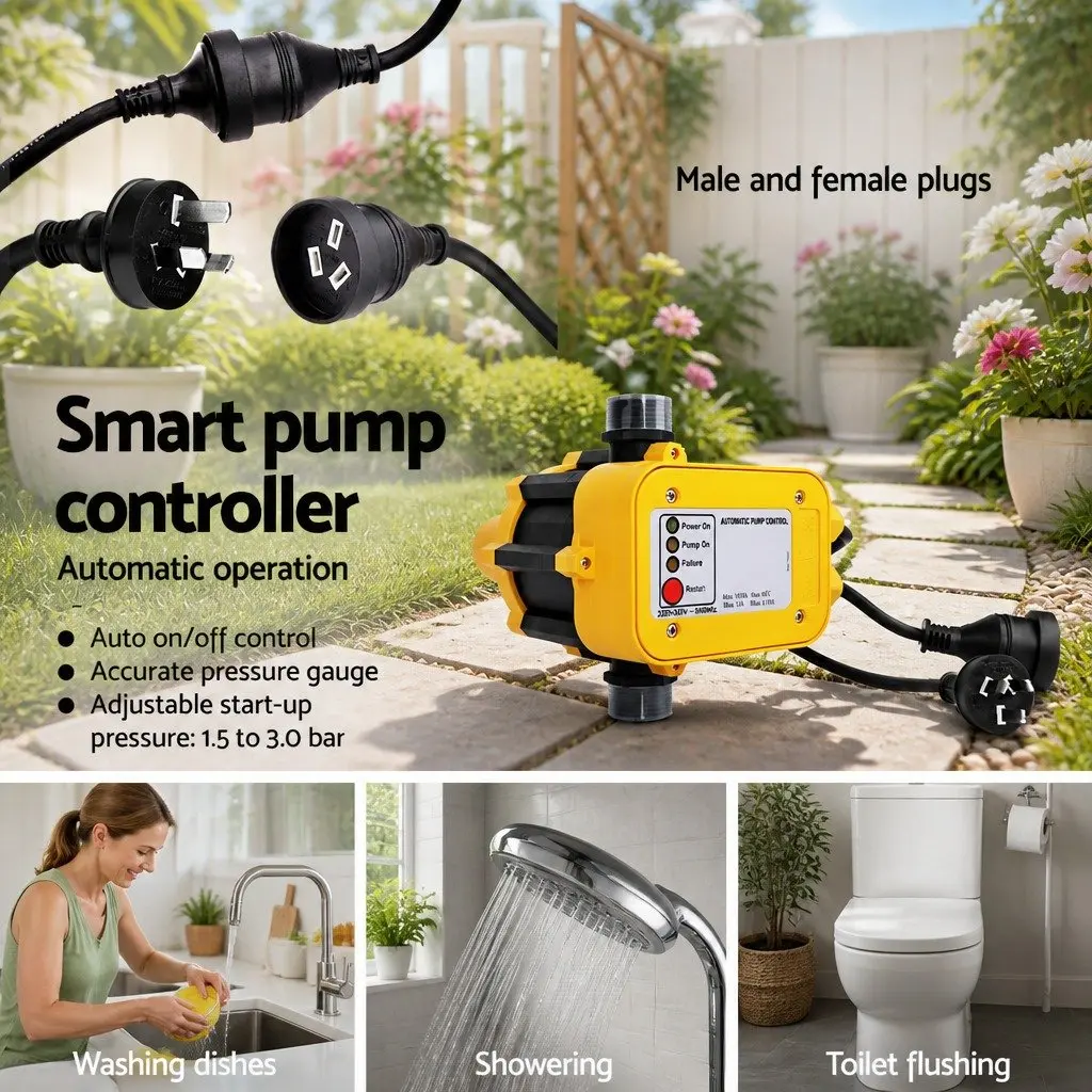 Irrigation Pump Garden Use 750W Automatic Pressure Controller Yellow