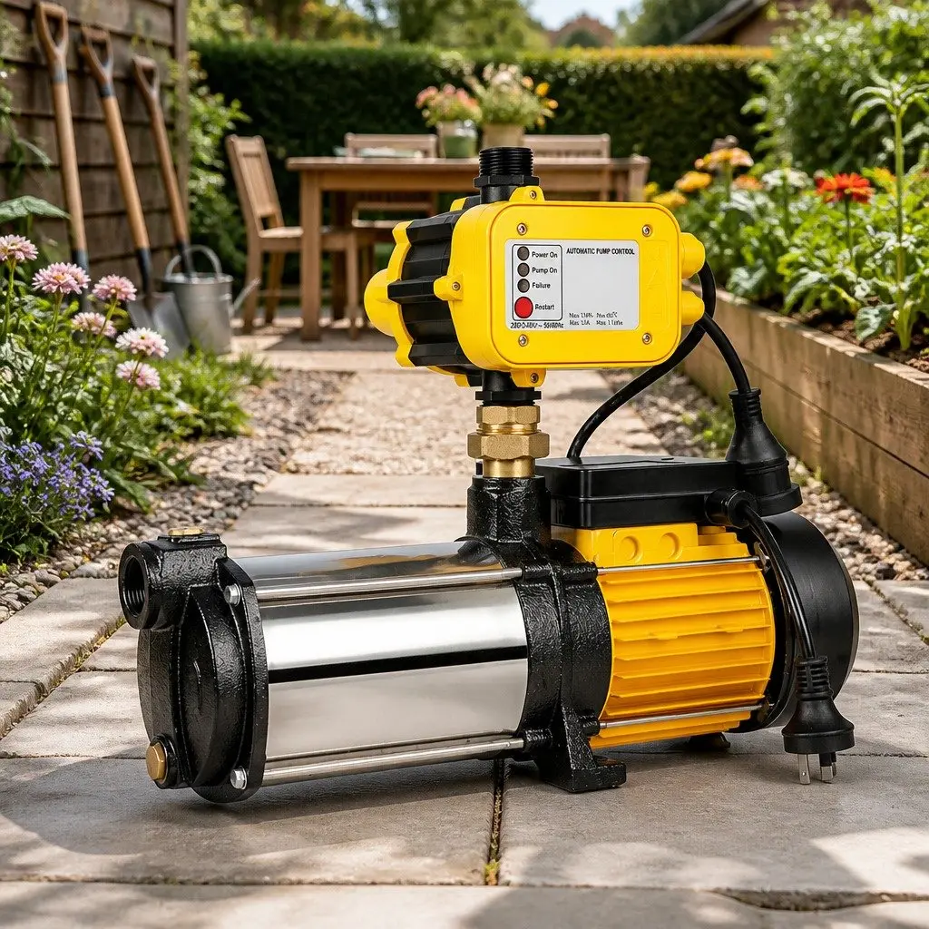 4-Stage Garden Water Pump 2000W Max Pressure Irrigation Booster Rainwater Tank