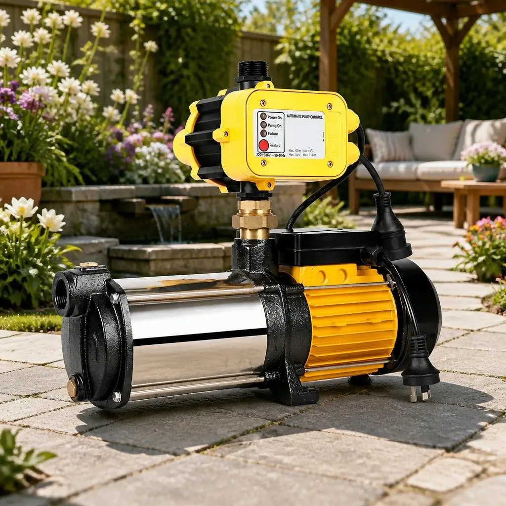 Garden Water Pump 5-Stage 2500W Max High Pressure Irrigation Booster Yellow