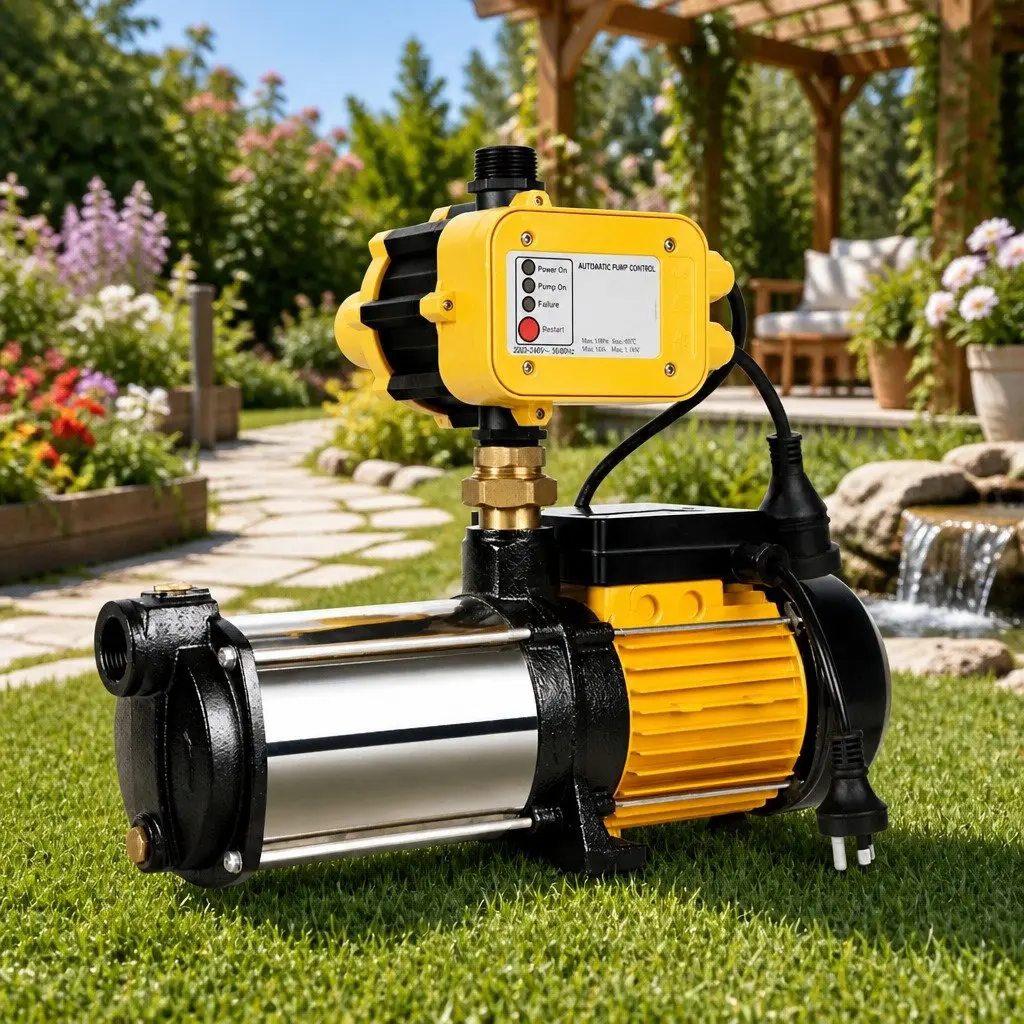 Garden Water Pump 5-Stage 2500W Max High Pressure Irrigation Booster Yellow