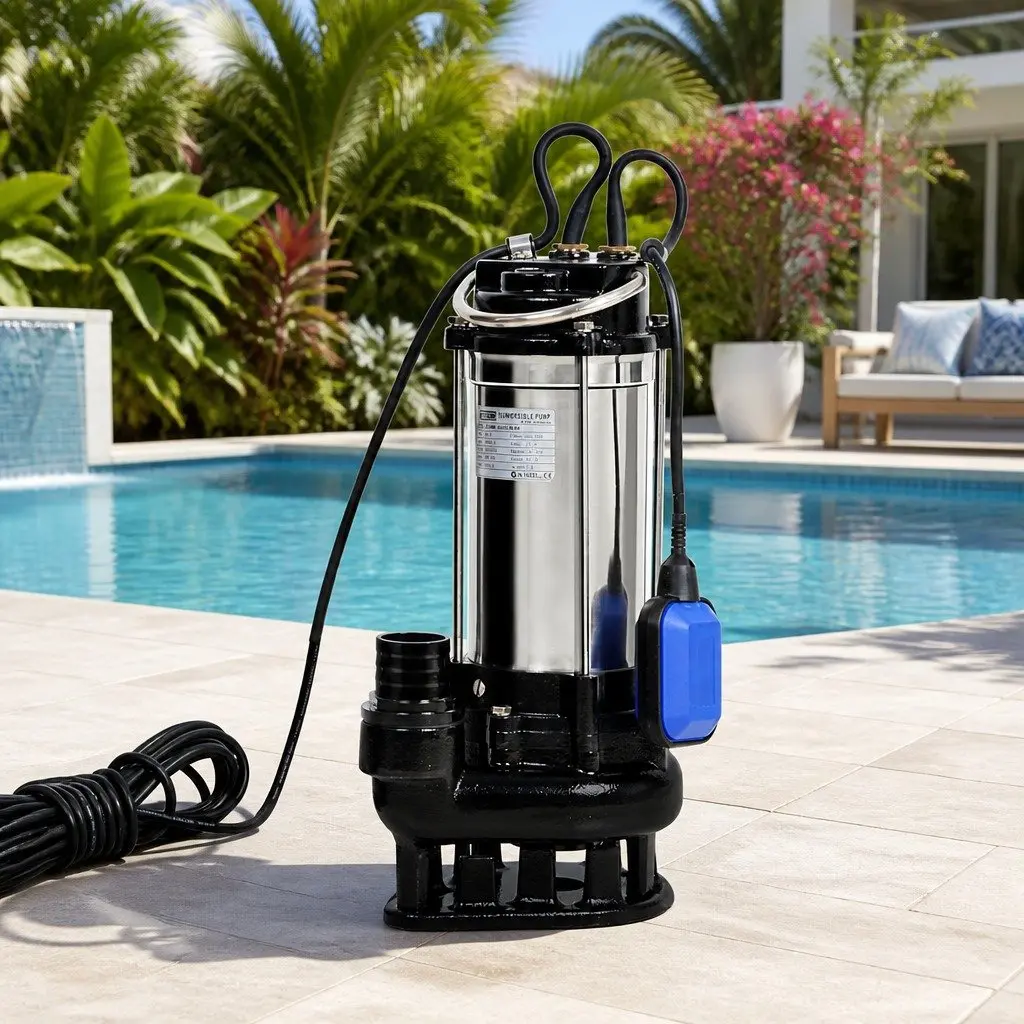 Submersible Dirty Water Pump 2000W Max 28000L/H Bore Tank Well Automatic Steel