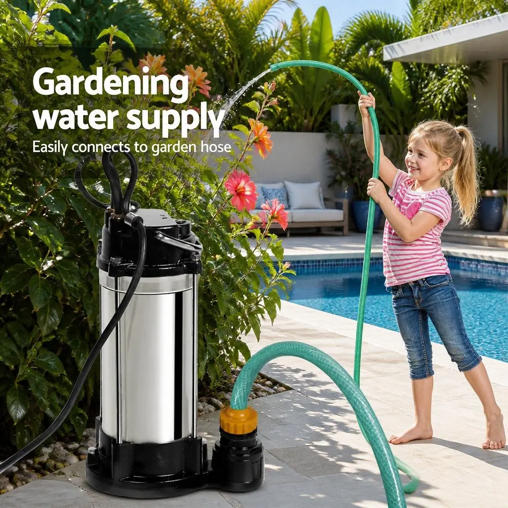Submersible Dirty Water Pump 2000W Max 28000L/H Bore Tank Well Automatic Steel