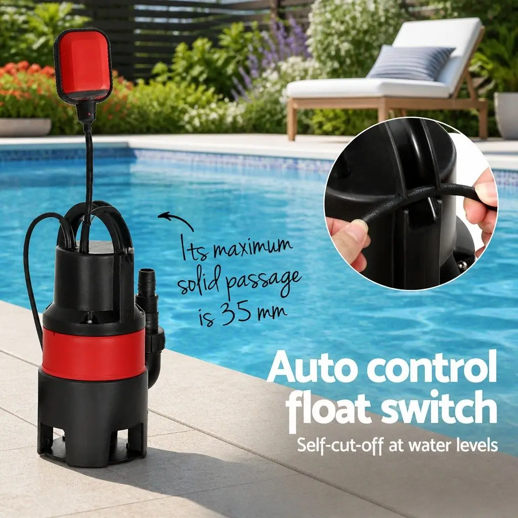 750W Submersible Water Pump Dirty Pool Pond Flooding Drainage Sump Portable