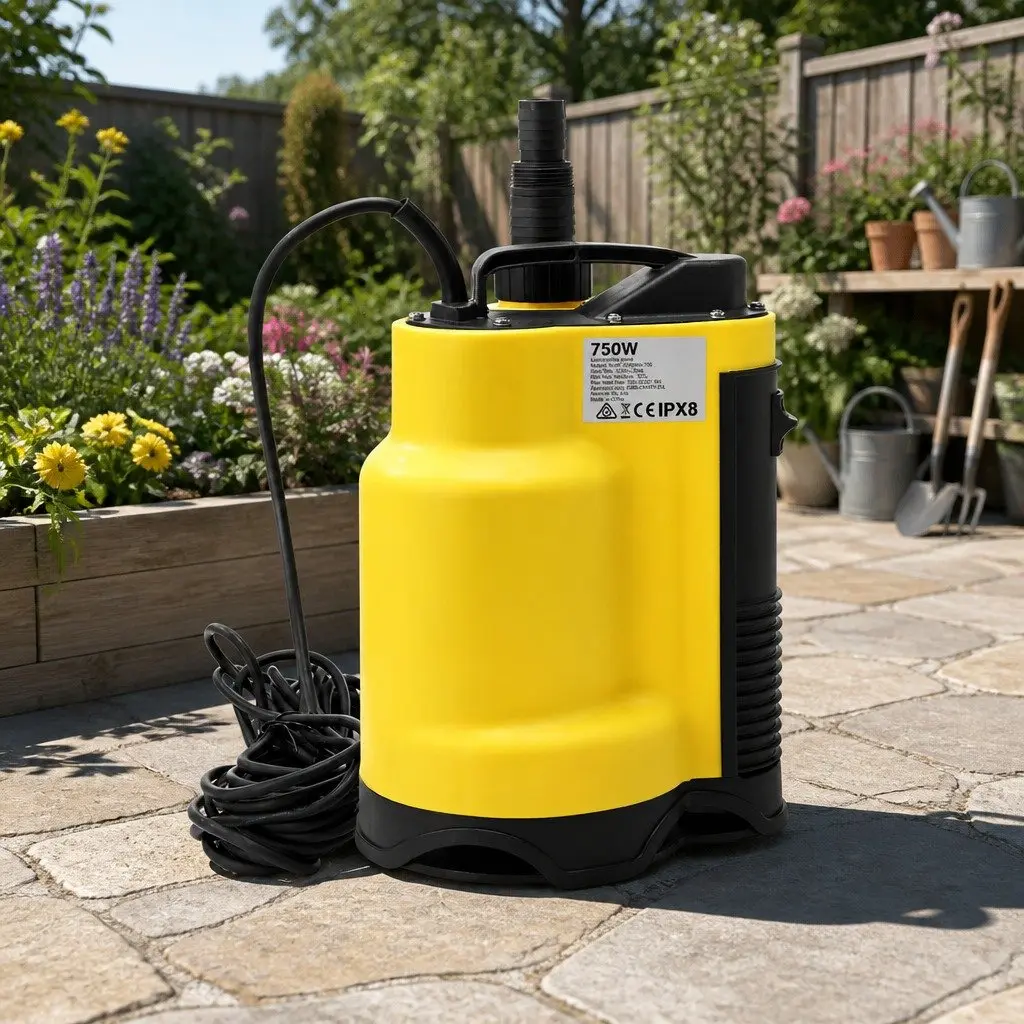 Submersible Water Pump for Pools Ponds Tanks 750W Portable 10m Cable Automatic Operation