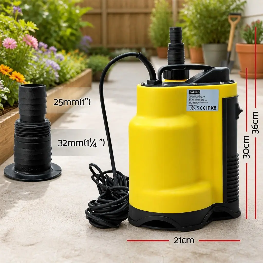 Submersible Water Pump for Pools Ponds Tanks 750W Portable 10m Cable Automatic Operation