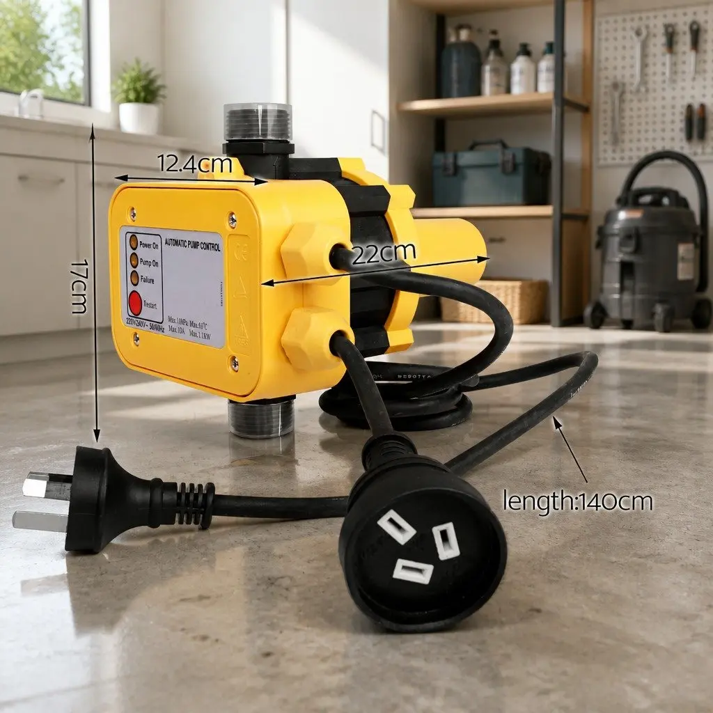 Automatic Water Pressure Pump Controller Electronic Switch Yellow 220-240V 10