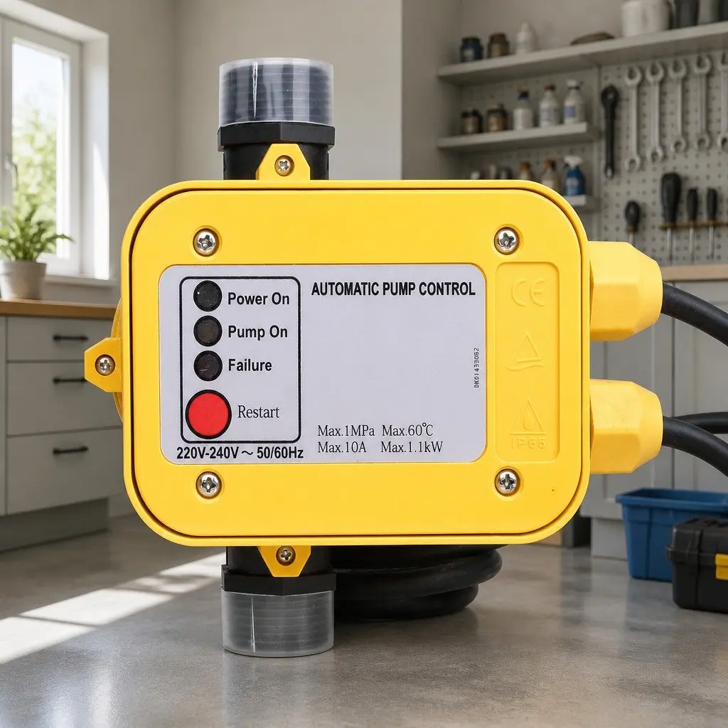 Automatic Water Pressure Pump Controller Electronic Switch Yellow 220-240V 10