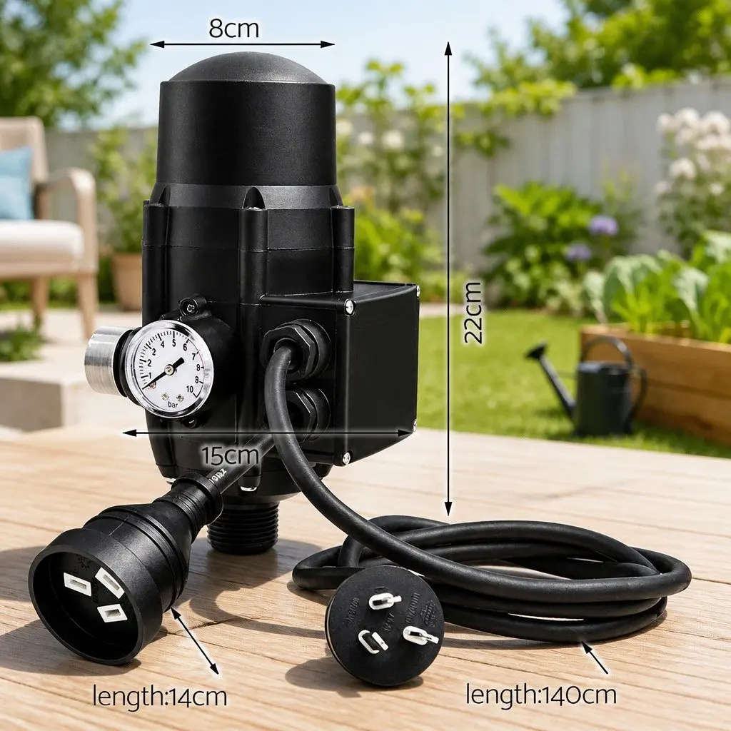 Water Pump Pressure Controller Electronic Adjustable for Irrigation 22 x 15 x 15 cm