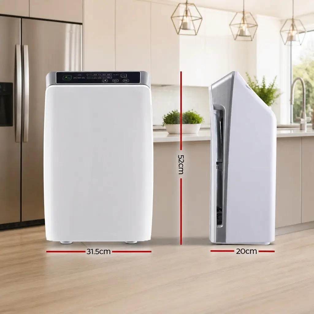 Air Purifier 4 Stage HEPA Filter White Ioniser Remote Control Timer