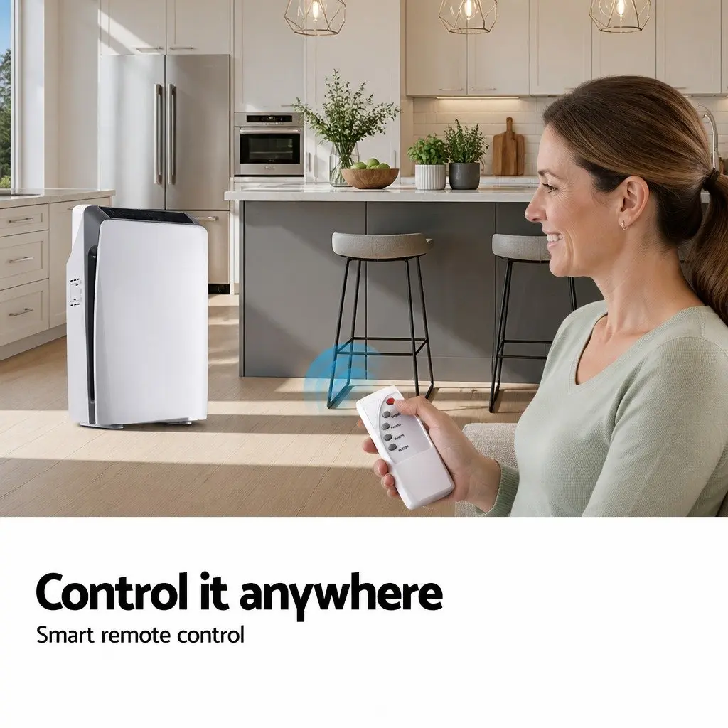 Air Purifier 4 Stage HEPA Filter White Ioniser Remote Control Timer