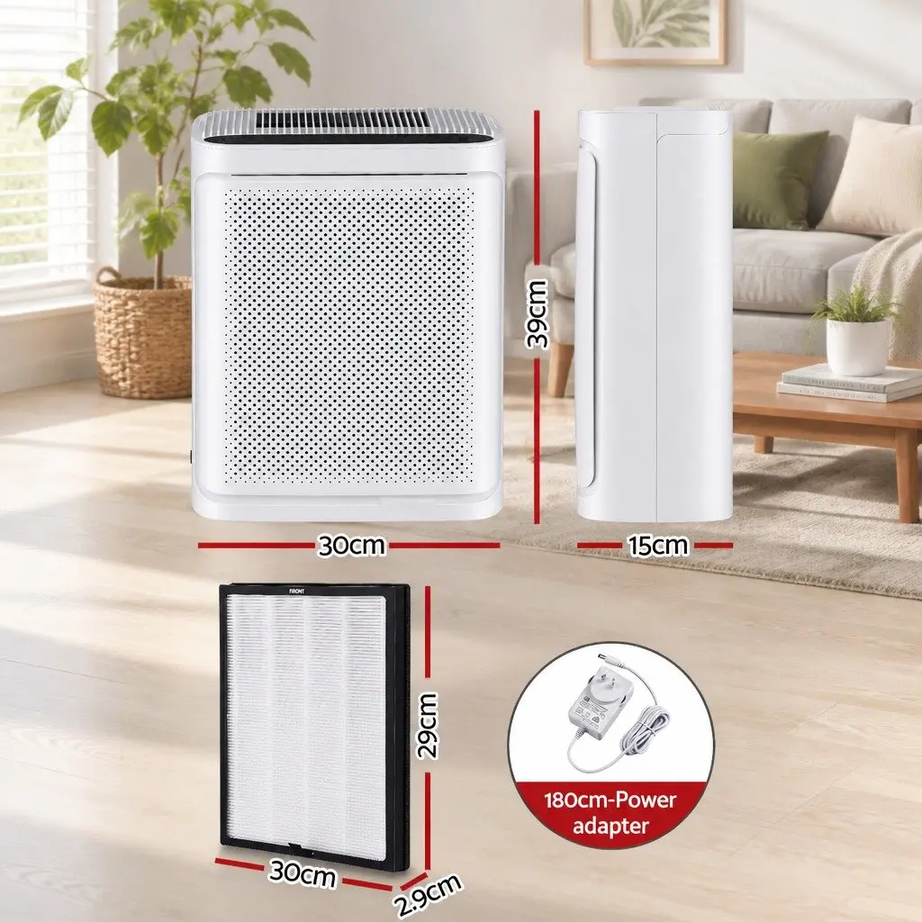 Air Purifier Home Use H12 HEPA Filter PM2.5 Display White 2 Piece