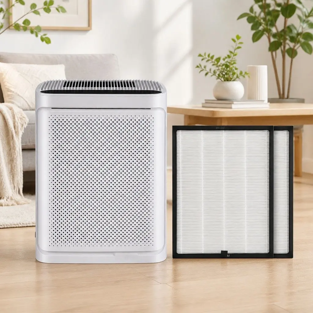 Air Purifier Home Use H12 HEPA Filter PM2.5 Display White 2 Piece