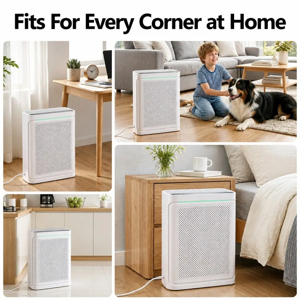 Air Purifier Home Use H12 HEPA Filter PM2.5 Display White 2 Piece