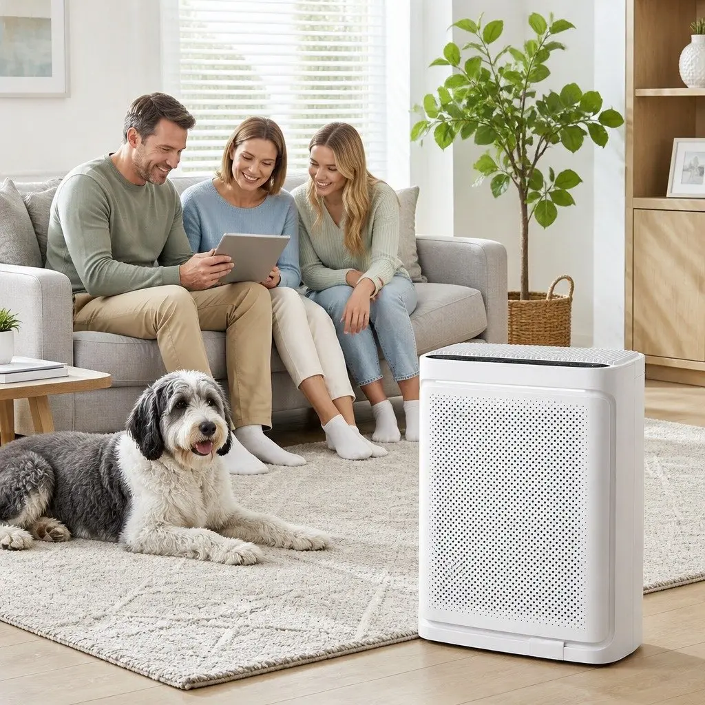 Air Purifier Home Use H12 HEPA Filter PM2.5 Display White 2 Piece