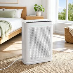 Air Purifier HEPA Filter Digital PM2.5 Display Bedroom White 200m³/h