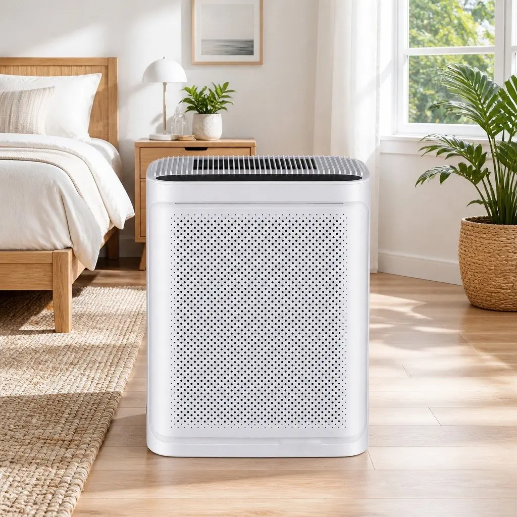 Air Purifier Bedroom HEPA Filter Digital PM2.5 Display White 200m³/h