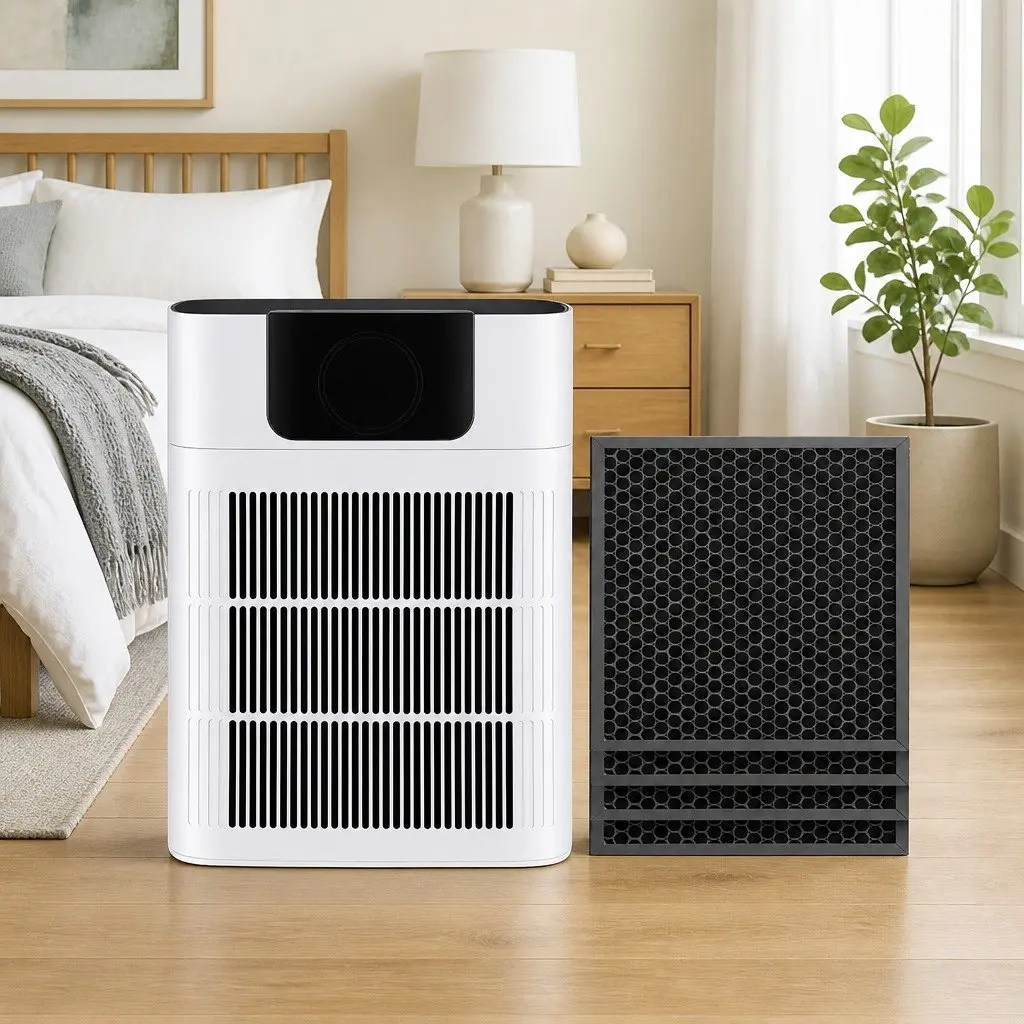 Pet Air Purifier H12 HEPA Filter Cleaner Double Sided Intake PM2.5 Display White
