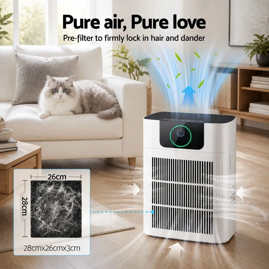 Air Purifier Filter Replacement H12 HEPA 2 Pack Dual Intake Purifier Pet Home