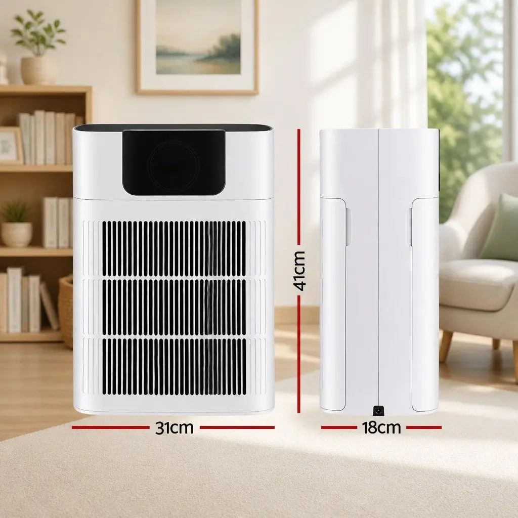 Pet Air Purifier 3 Stage HEPA Filter PM2.5 Display Auto Sleep Mode White