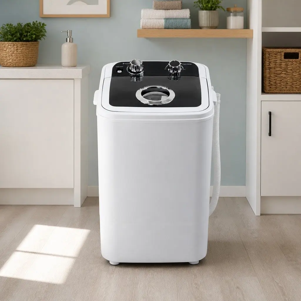 Portable Washing Machine 4.6kg Capacity Lightweight Compact Home Laundry Black