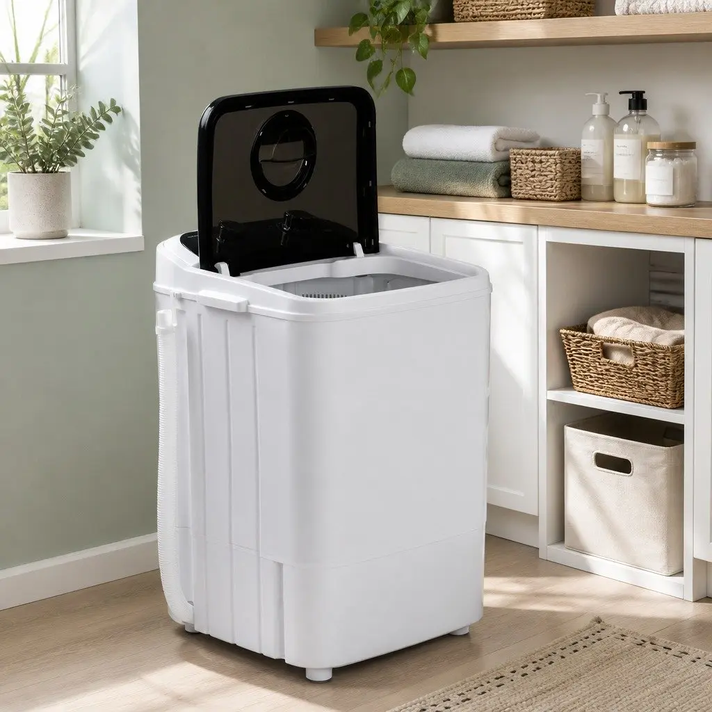 Portable Washing Machine 4.6kg Capacity Lightweight Compact Home Laundry Black