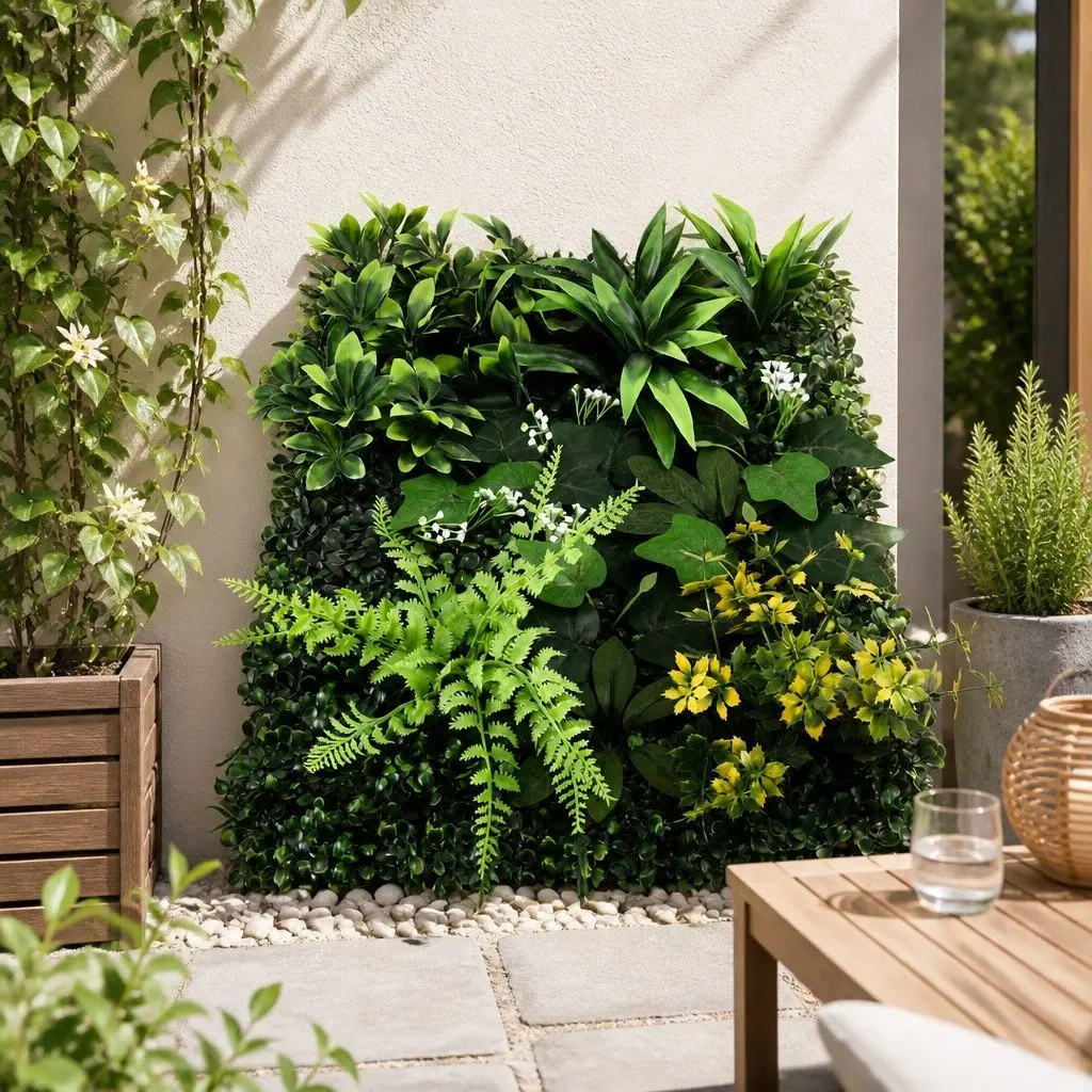 Artificial Plant Wall Panel Indoor 40x60cm Green Boxwood Hedge Backdrop Decor