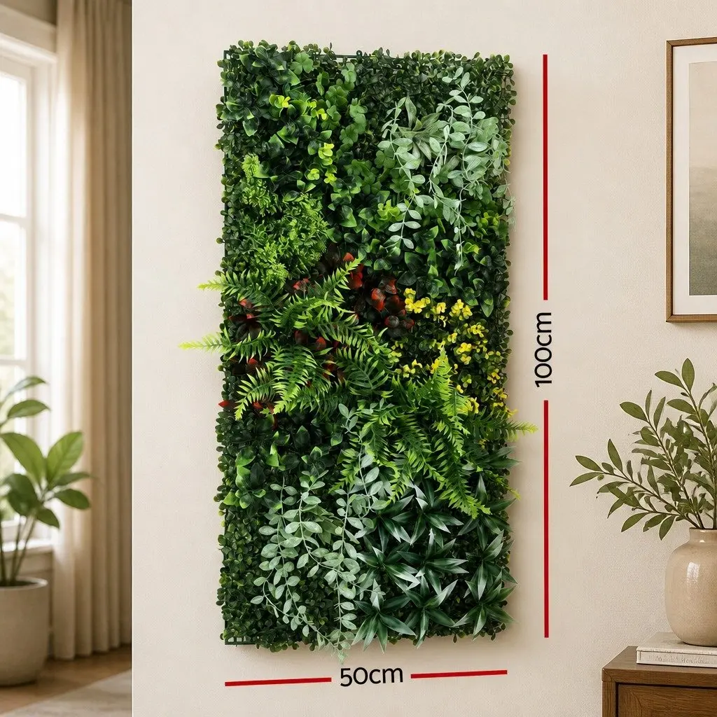 Artificial Plant Wall Panel Indoor Outdoor 50x100cm Green Decor