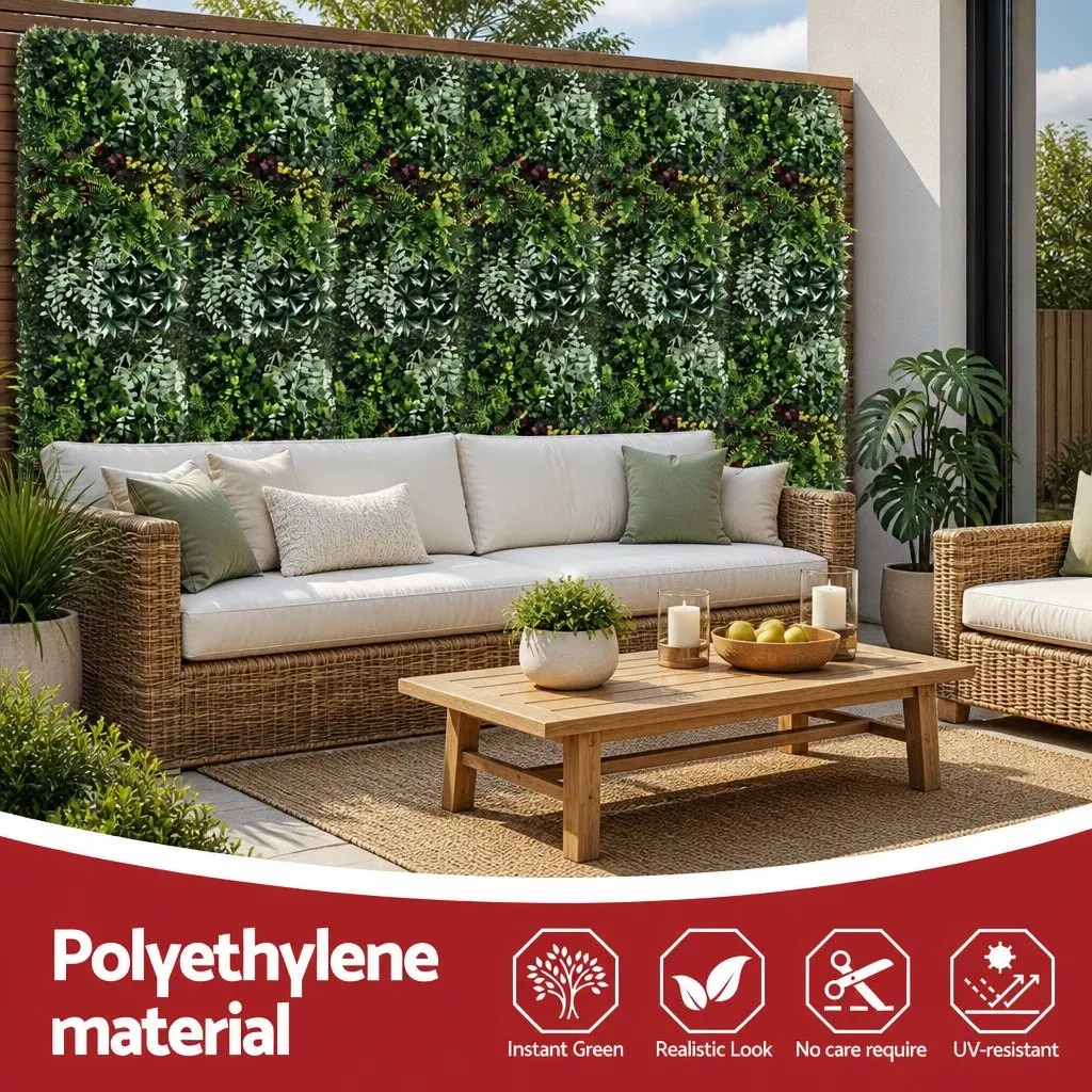 Artificial Plant Wall Panel Indoor Outdoor 50x100cm Green Decor