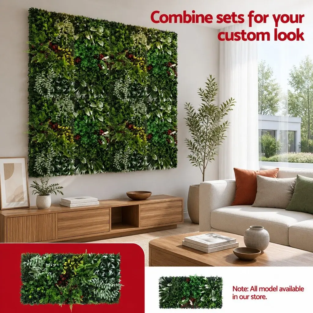 Artificial Plant Wall Panel Indoor Outdoor 50x100cm Green Decor