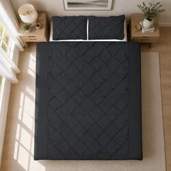 Queen Quilt Cover Set in Black: Specs and Details