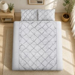 3-Piece Super King Quilt Cover Set in Grey Microfibre