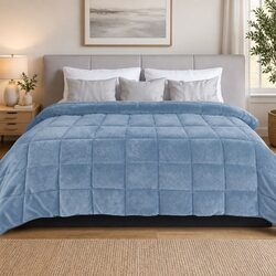 King Doona Quilt Specifications: 240cm x 210cm, Blue