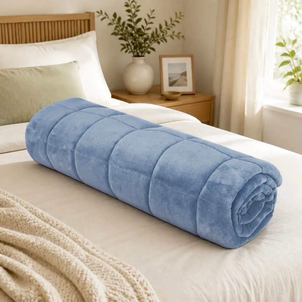 King Doona Quilt Comforter Blanket Blue Polyester Diamond Stitching Bedding