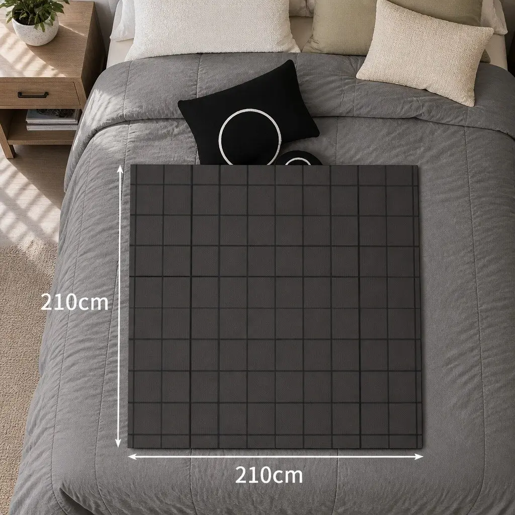 Queen Quilt Doona Comforter Blanket Polyester Diamond Stitching Bedspread Grey