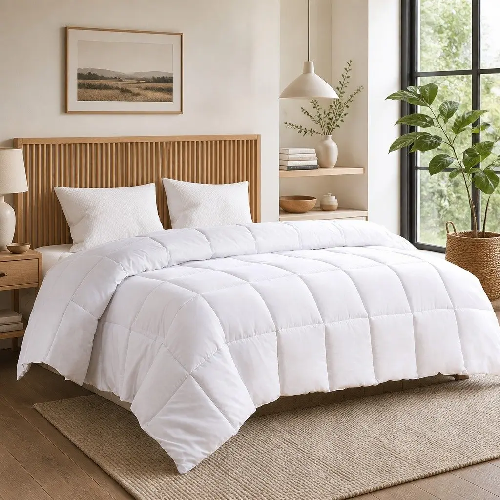 Renewable Fiber Quilt Single 400GSM Soft Baffle Box Stitched Design Machine