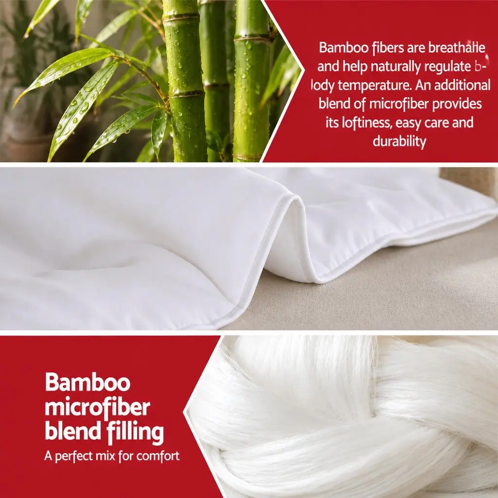 Bamboo Microfibre Summer Quilt Double, 210cm x 180cm