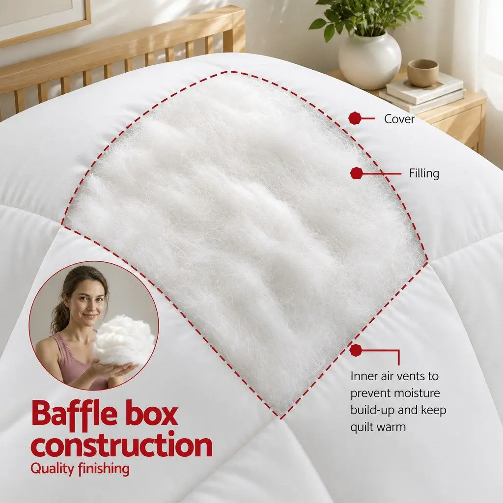 Queen Bamboo Fiber Summer Quilt Lightweight Breathable Doona Duvet 200GSM All