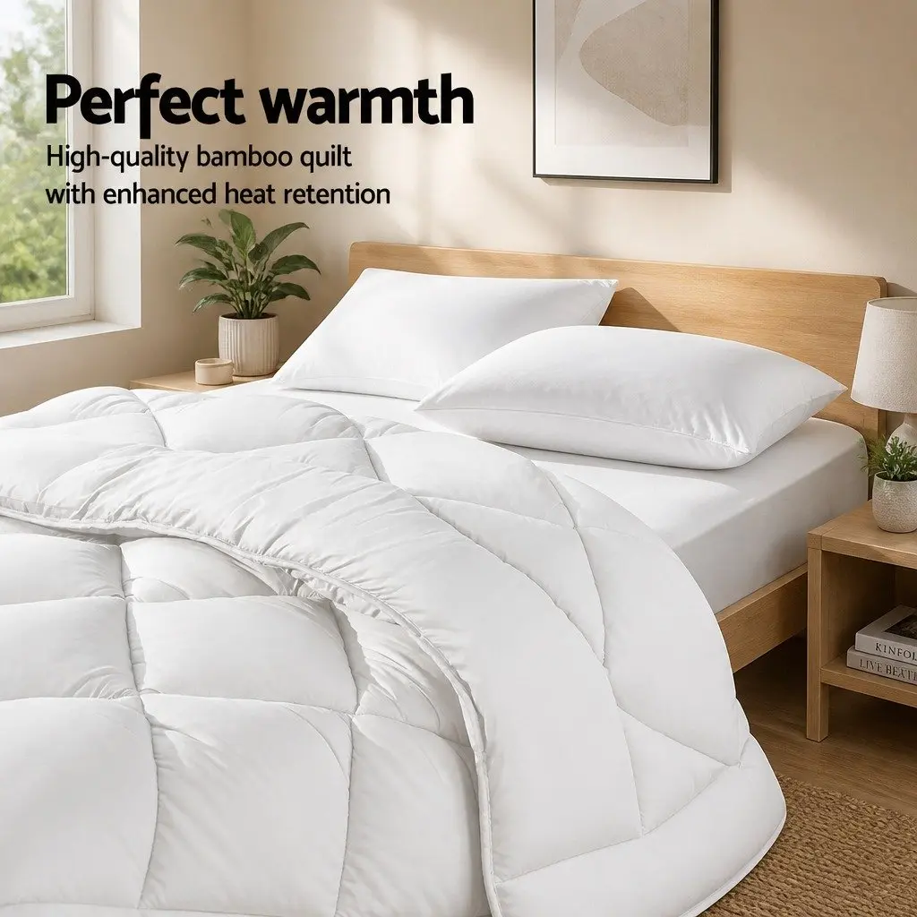 Microfibre Bamboo Quilt Super King Size 240x270cm Baffle Box Design Breathable