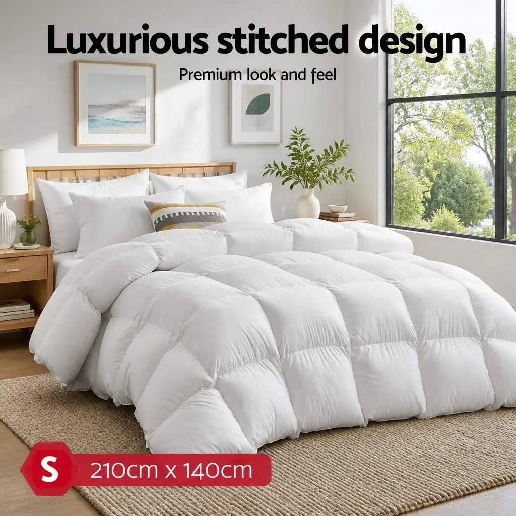 Duck Down Feather Quilt Single Bed Winter Doona Duvet Blanket White 700GSM