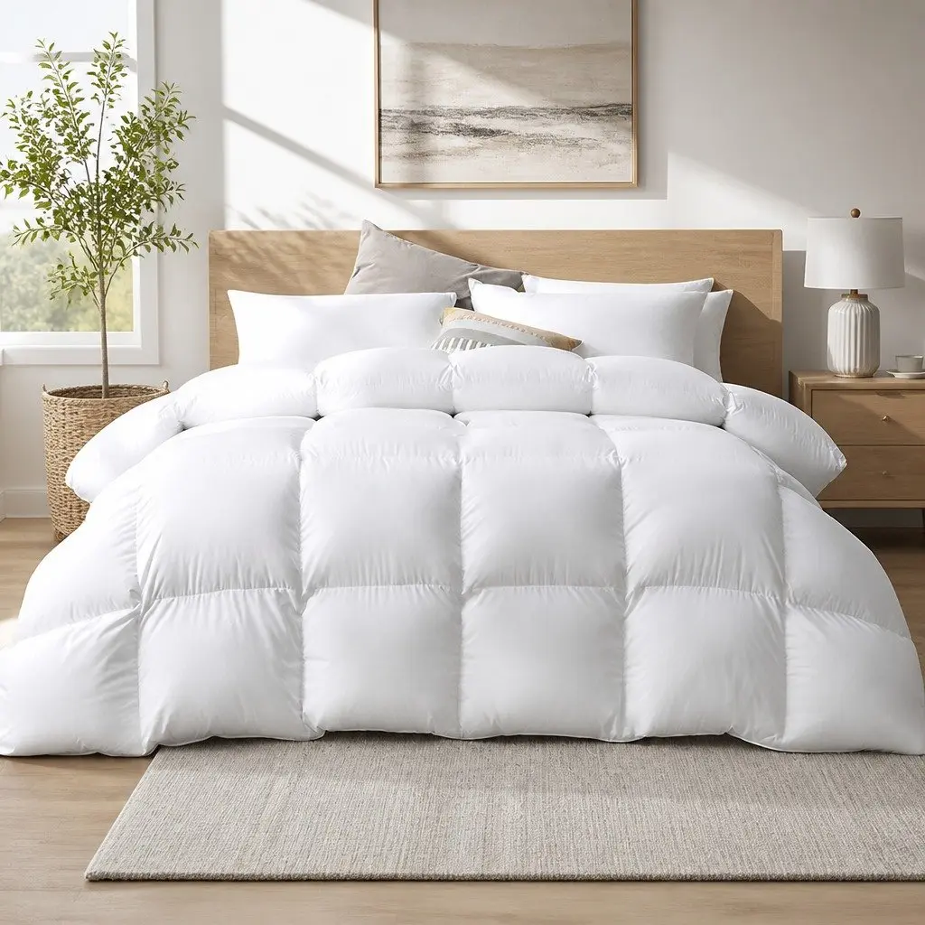 Duck Down Feather Quilt Super King 700GSM Cotton Cover