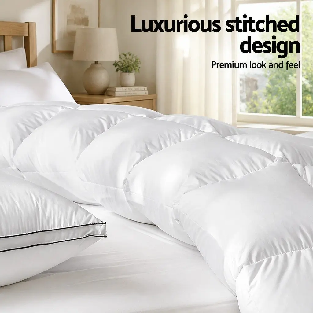 Duck Down Feather Quilt Super King 700GSM Cotton Cover