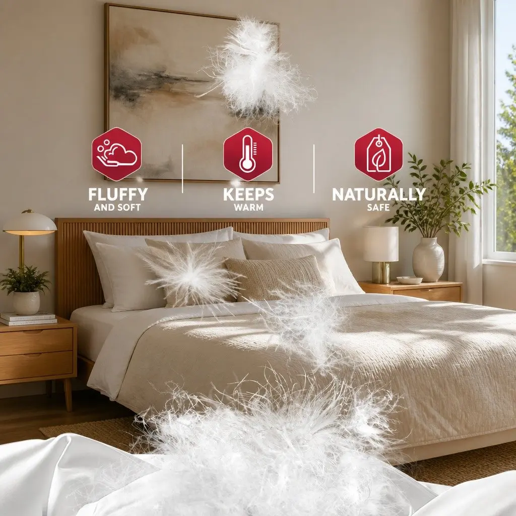 Duck Feather Down Quilt King Size Winter Bedding 500GSM Baffle Construction