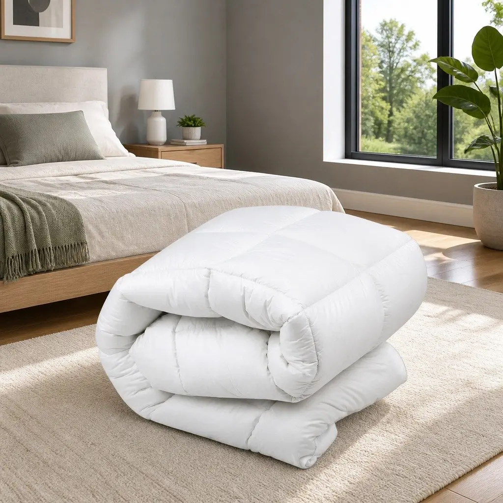 Super King Duck Feather Down Quilt 500GSM Winter Warmth White Bedding