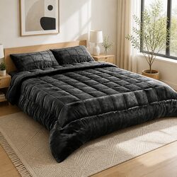 Specifications of Charcoal Double Faux Mink Quilt